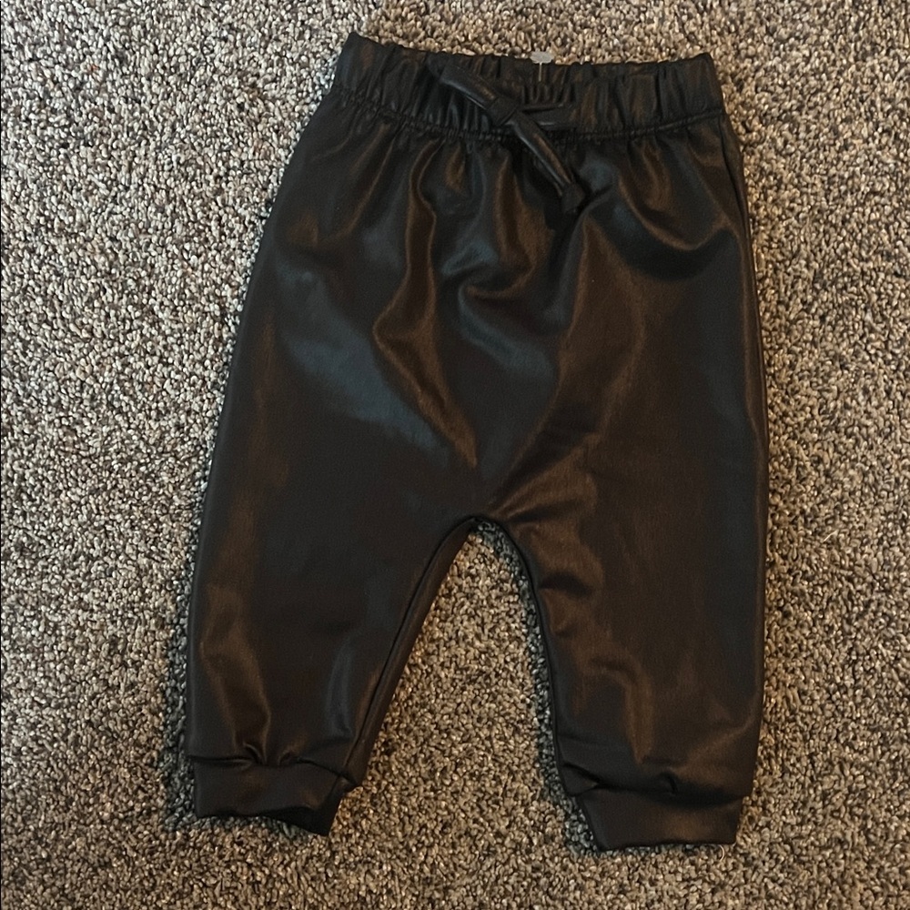 UpBaby Black leather Pants - 6-9 months